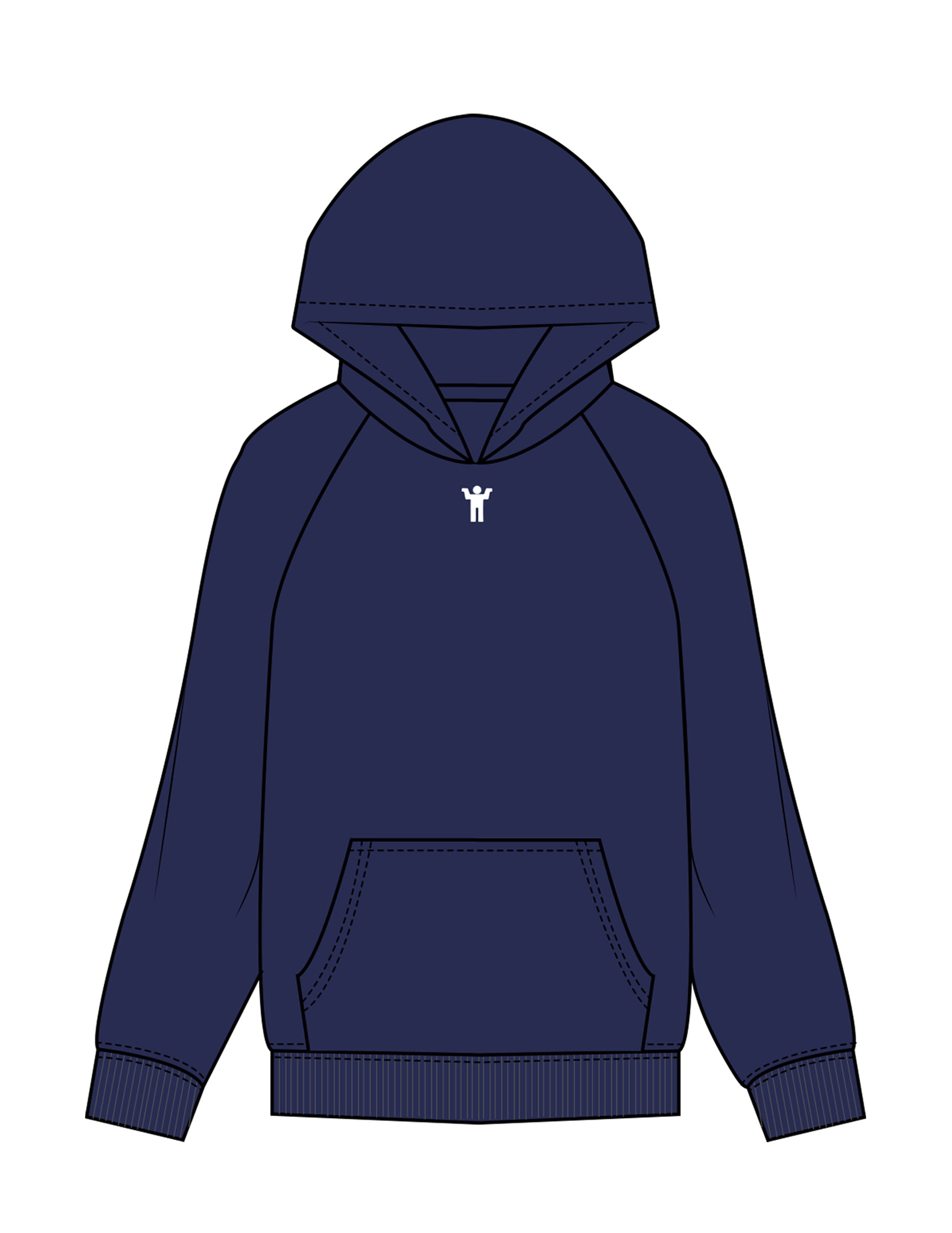 The Mens Hoodie - Cobalt - DontKnow. - Upper Chest - EMB - White
