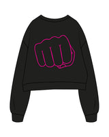 The Oversized Crop - Black - Punch Therapy - Left Chest & Back Center - Pink