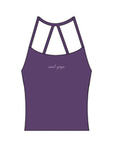 The Womens Sporty Tank - Purple - Soul Yoga - Center Chest Script - Printed - Lavender