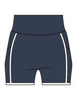 The Piped Crossover Short - Navy - Honor Pilates - Back Waistline - Printed - White