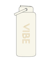 The Wide Mouth Water Bottle - Off White - Vibe Hot Yoga & Pilates - Center - Gold