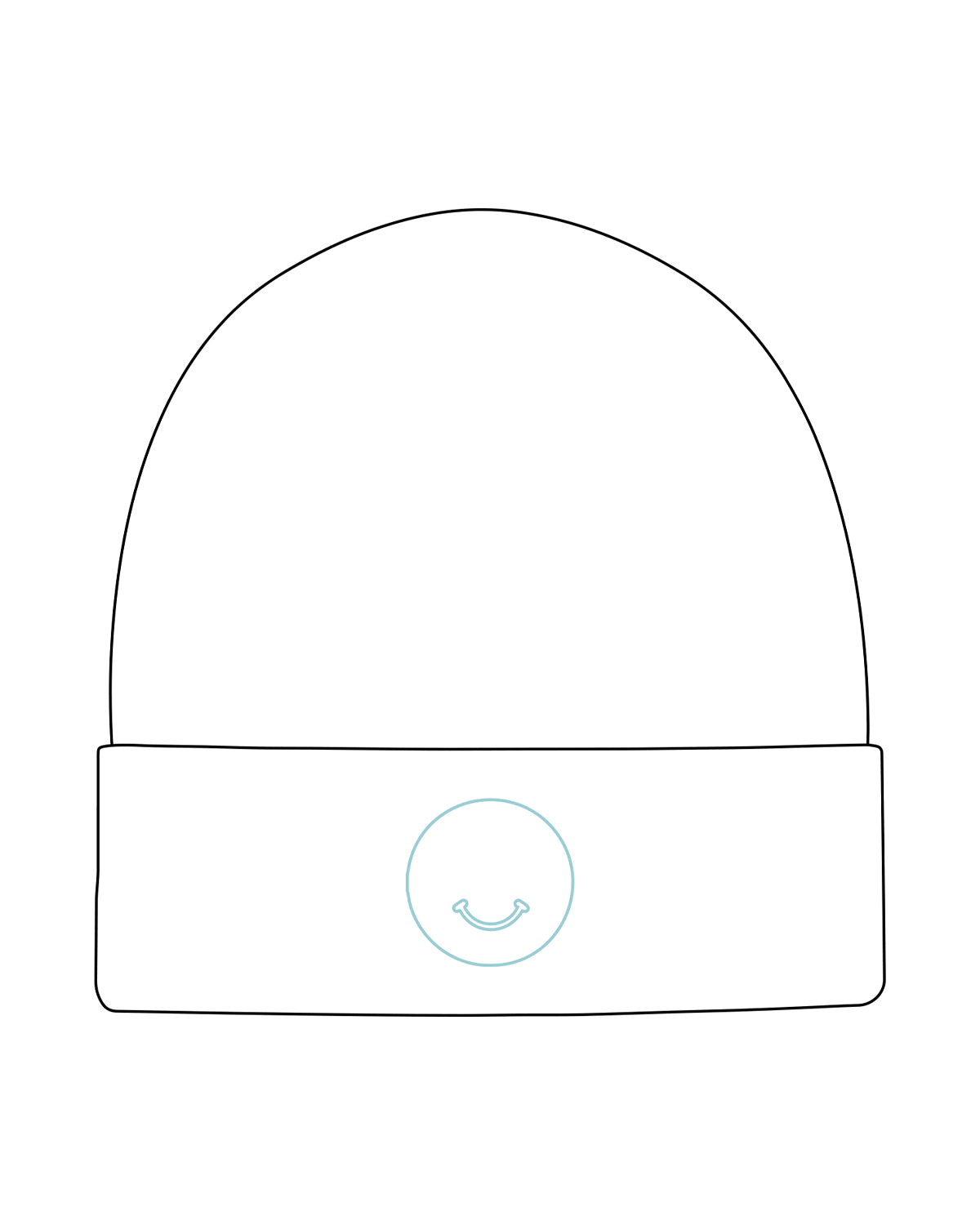 The Beanie - White - Squeeze Massage - Front Brim - Embroidered - Blue