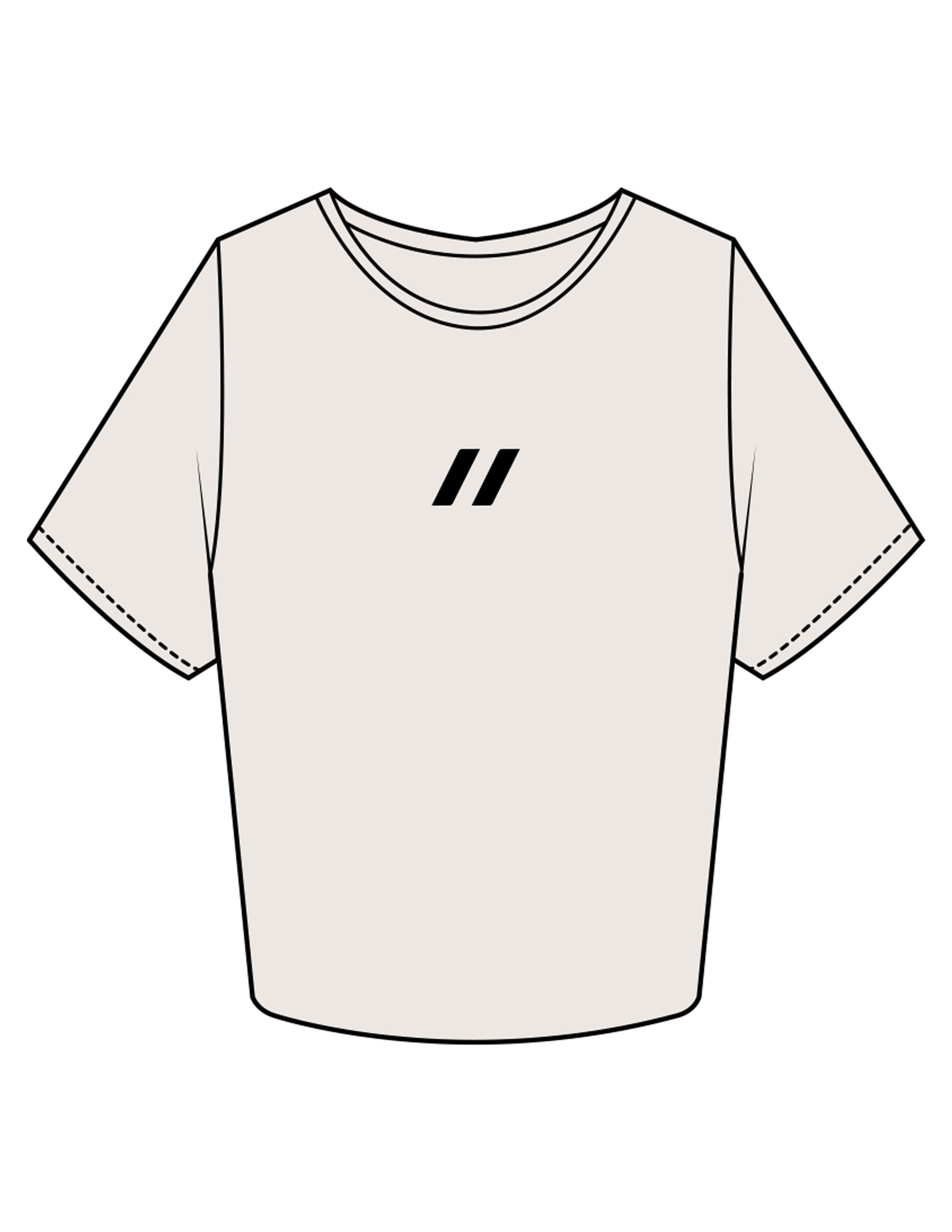The Crop Tee - Bone - HUSTL Athletic Club - Chest Icon - Printed - Black
