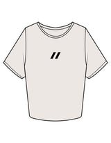 The Crop Tee - Bone - HUSTL Athletic Club - Chest Icon - Printed - Black