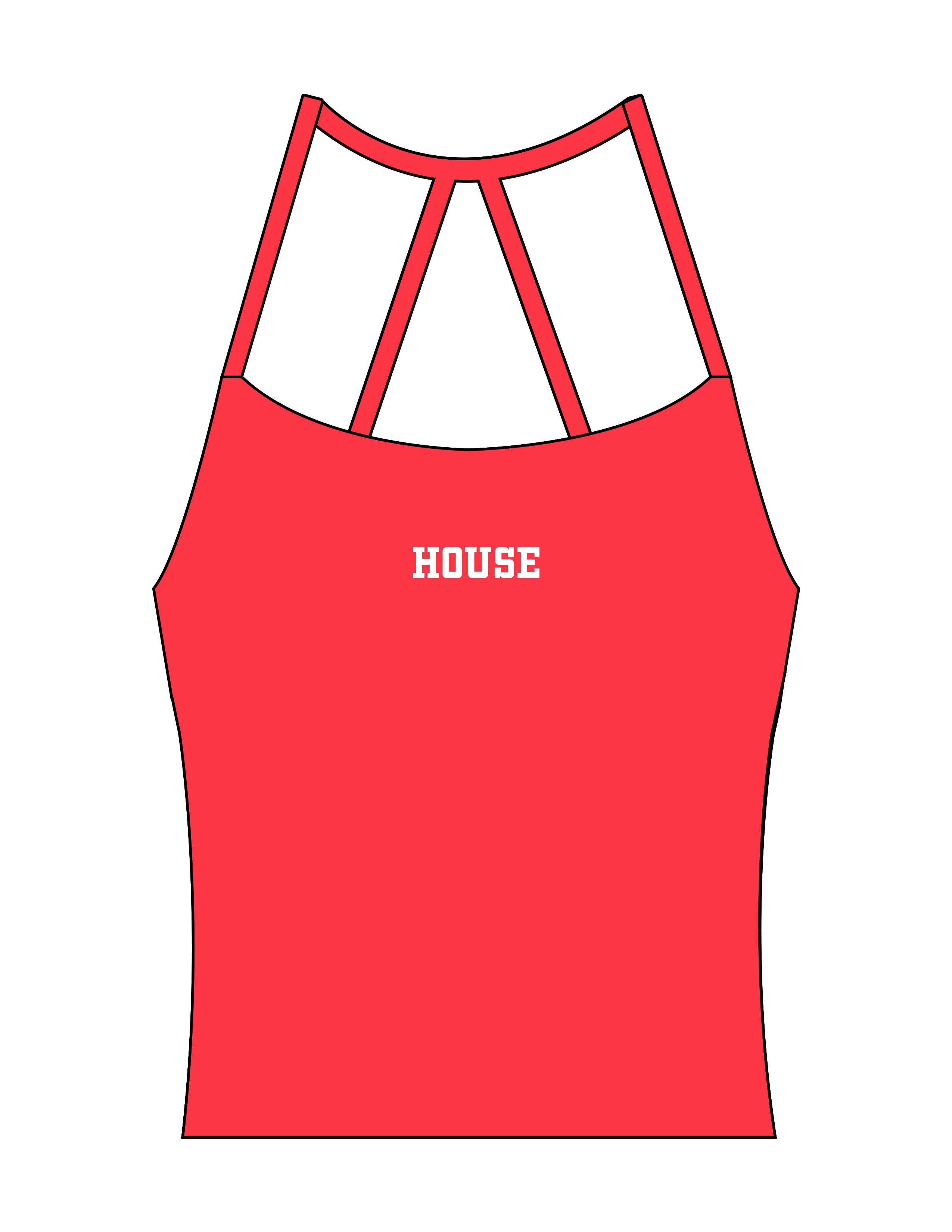 The Womens Sporty Tank - Red - Lagree House - Center Chest - Printed - White