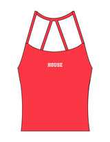 The Womens Sporty Tank - Red - Lagree House - Center Chest - Printed - White