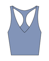 The Racer Tank - Mist - Coastal Movement - Center Back - White Printed