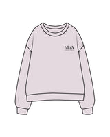 The Womens Crewneck - Orchid - Viva Pilates- Left Chest Stacked - Printed - Black