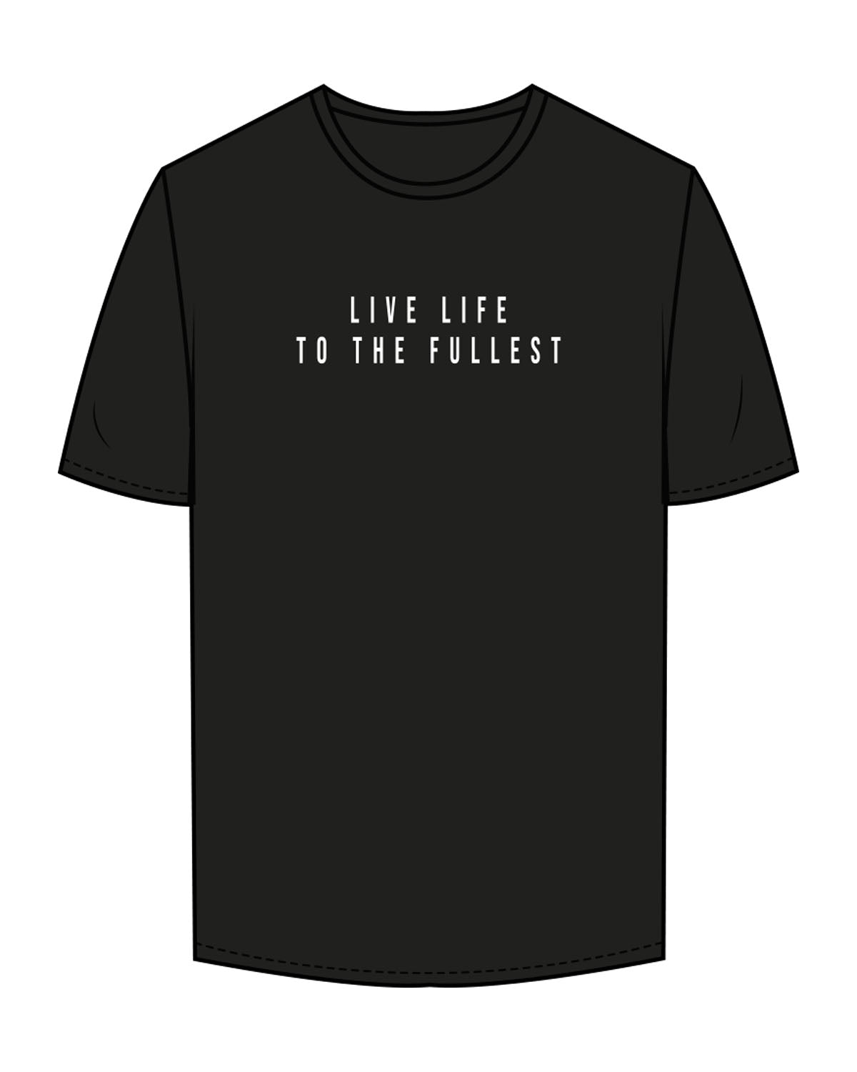 The Mens Tee - Black - Studio 205 - Center Chest Stacked - Back Stacked - Printed - White
