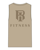 The Mens Heavyweight Tank - Washed Khaki - IR Fit - Left Chest - Full Back - Printed - Tone on Tone