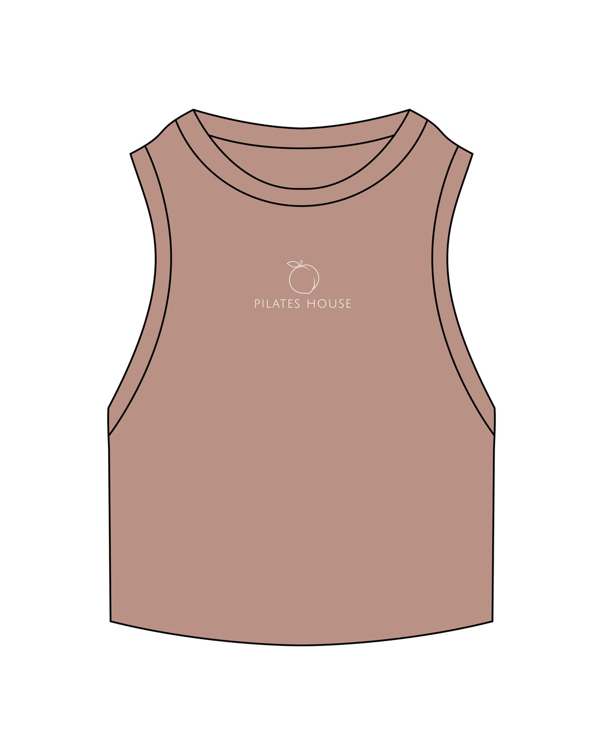 The Ribbed Crop Tank - Clay - PHS - Center Chest - Embroidered - White