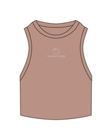 The Ribbed Crop Tank - Clay - PHS - Center Chest - Embroidered - White