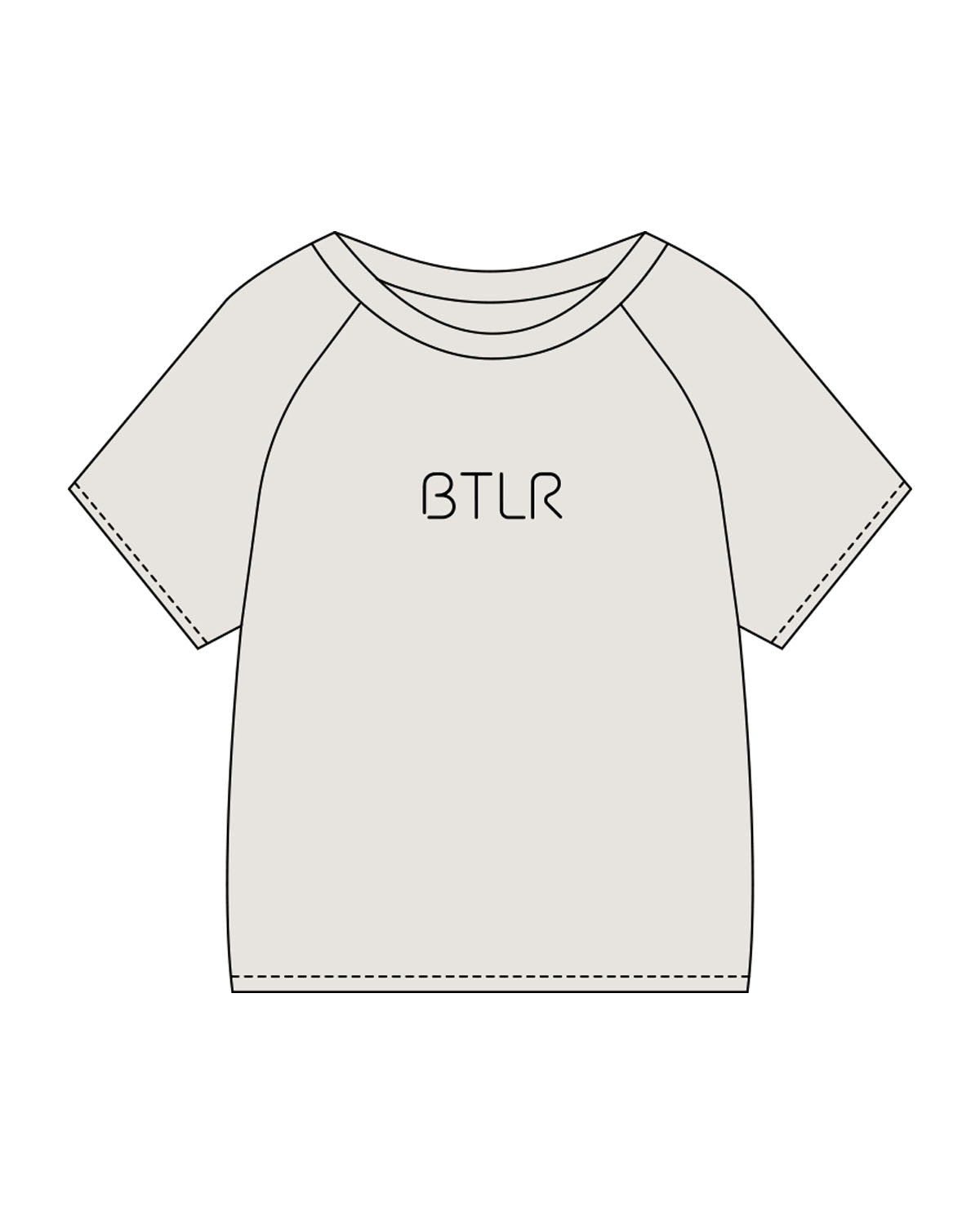 The Kids Heavyweight Tee - Washed Bone - BTLR - Center Chest - Printed - Black