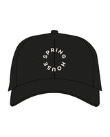 The Dad Hat - Black - Spring House - Crown Round Text - Embroidered - Off White