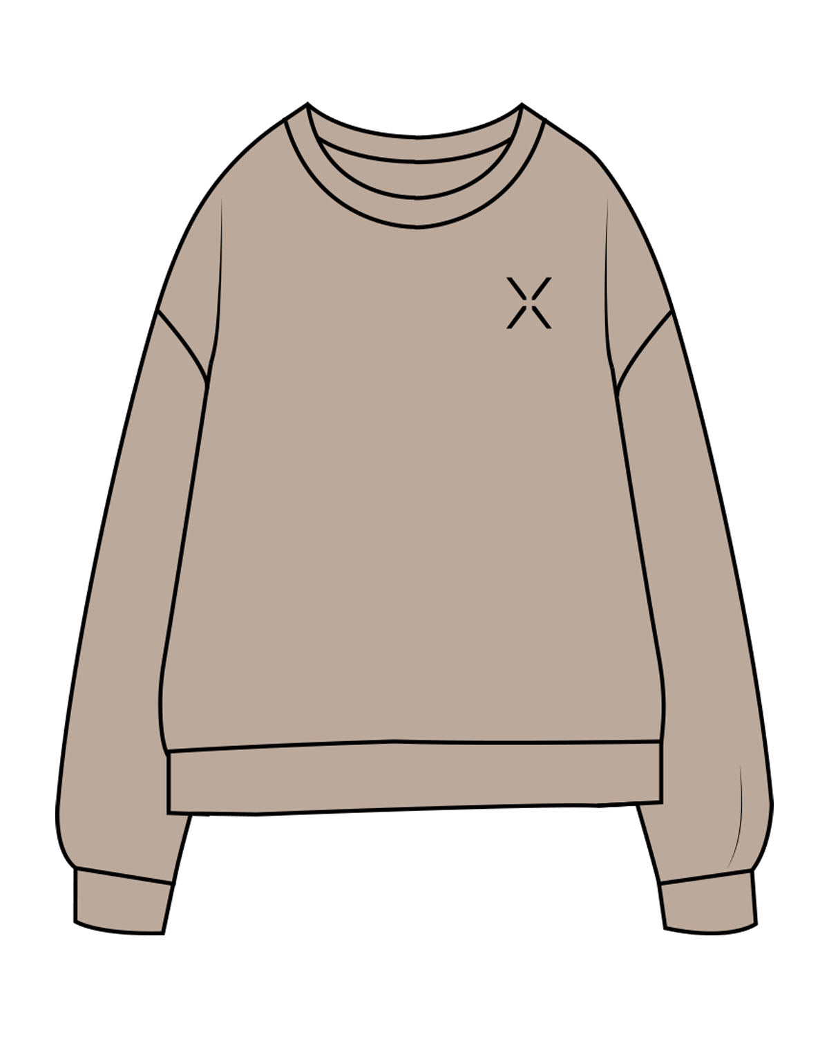 The Midweight Unisex Crewneck - Washed Cement - Lagree Luxe - Left Chest - Printed - Black