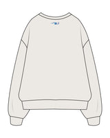 The Womens Crewneck - Bone - East Coast Performace Running - Center Chest Arc Stacked - Back Neckline - Printed - Full Color