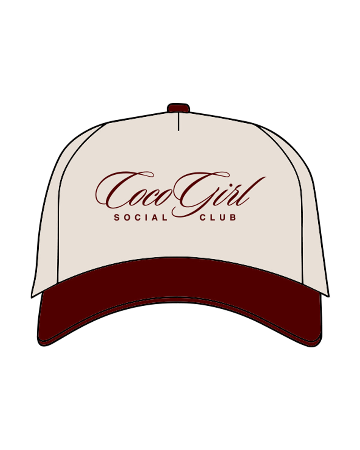The Canvas Cap - Natural / Cardinal - Dr. Courtney - Center Stacked & Back Head - Embroidered - Red