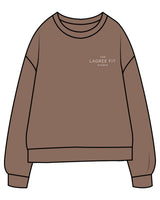 The Midweight Unisex Crewneck - Washed Clay - Lagree Fit Studio - Left Chest & Back Stacked - Printed - Bone