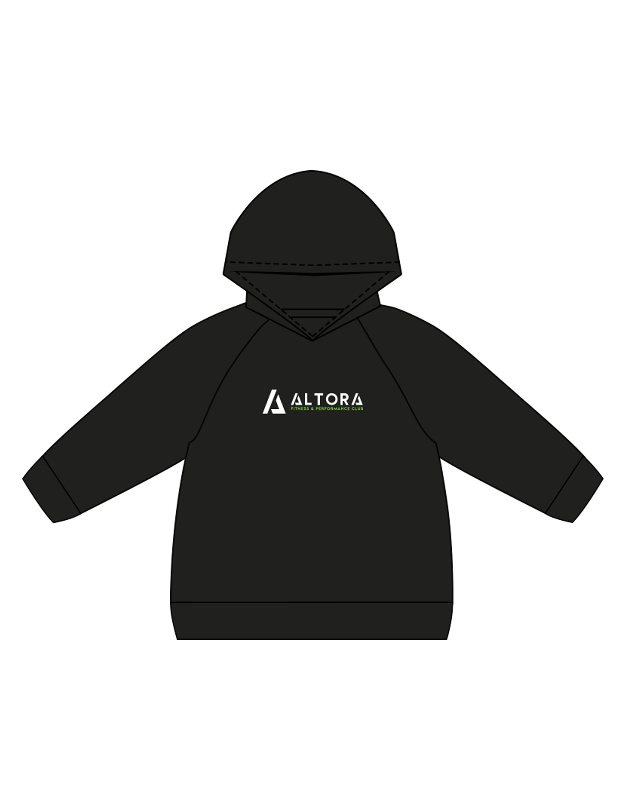 The Kids Hoodie - Black - ALTORA - Center Chest - Printed - full Color