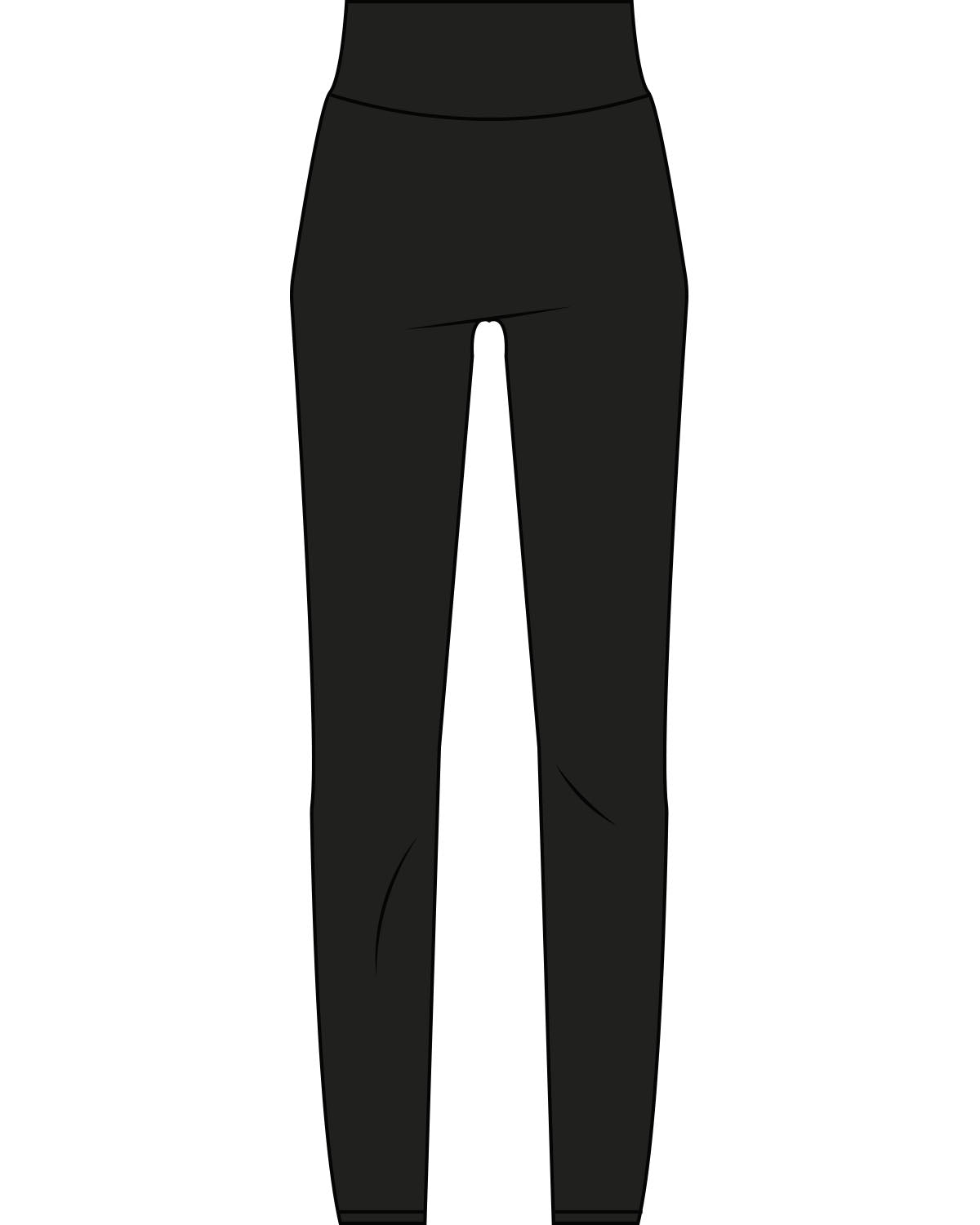 The Basic Legging - Black - Pilates Powerhouse - Back Center Waist - Printed - White