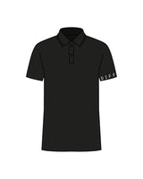 The Mens Polo - Black - DiffEyewear - Left Sleeve - DIFF - Printed - White