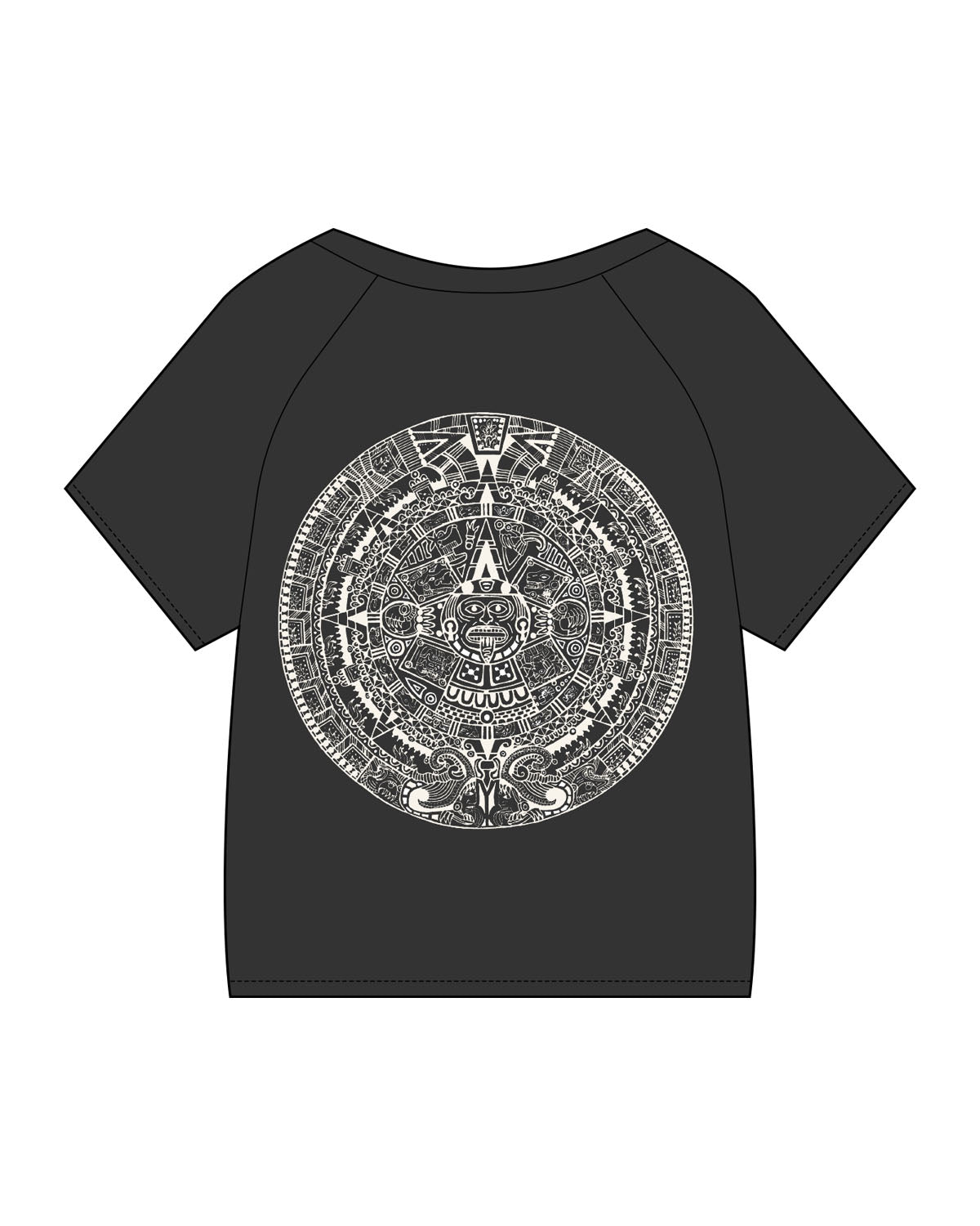 The Kids Heavyweight Tee - Washed Black - FadeFarm - Left Chest & Back Round - Printed - Full Color