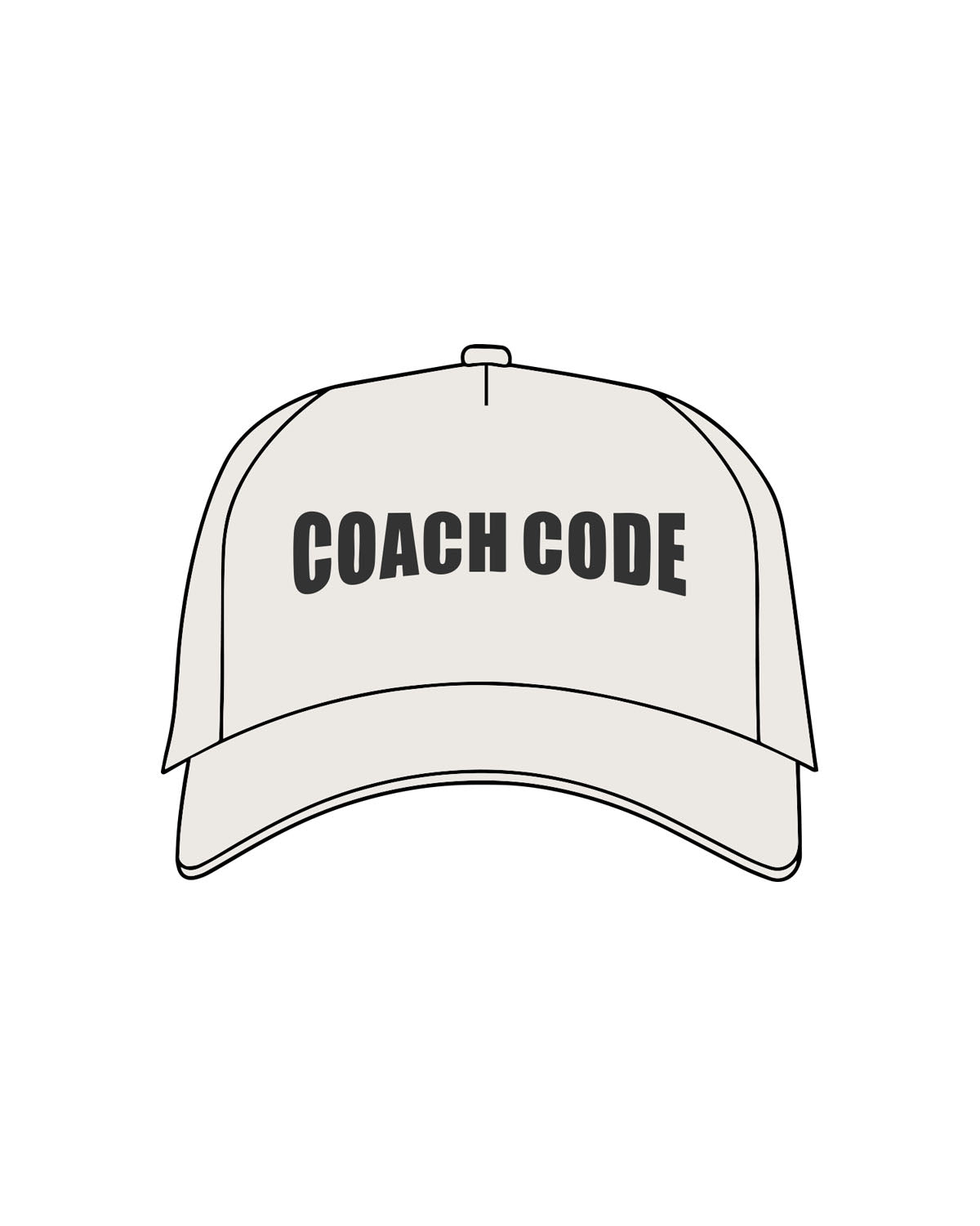 The Canvas Cap - Bone - Coach Code - Center Crown - Text - Printed - Washed Black