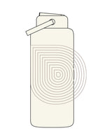 The Wide Mouth Water Bottle - Off White - Drench - Center Body Logo - Printed - Tone on Tone