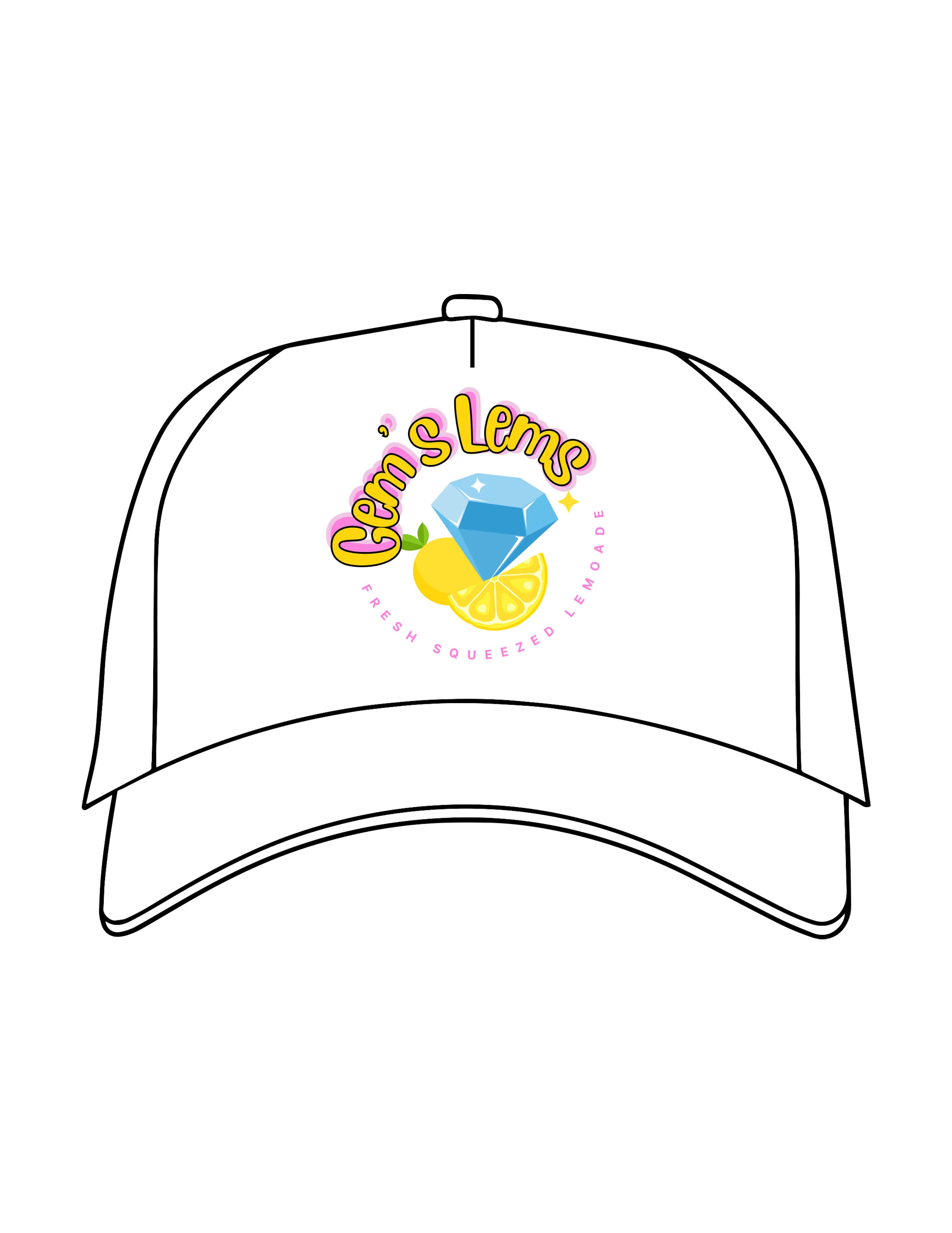 The 5 Panel Trucker Hat - White - Core Allure Pilates - Center Crown Image - Printed - Full Color