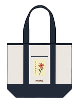 The Contrast Tote Bag - Natural / Navy - Barnes. The Label - Center Body Flower - Printed - Full Color