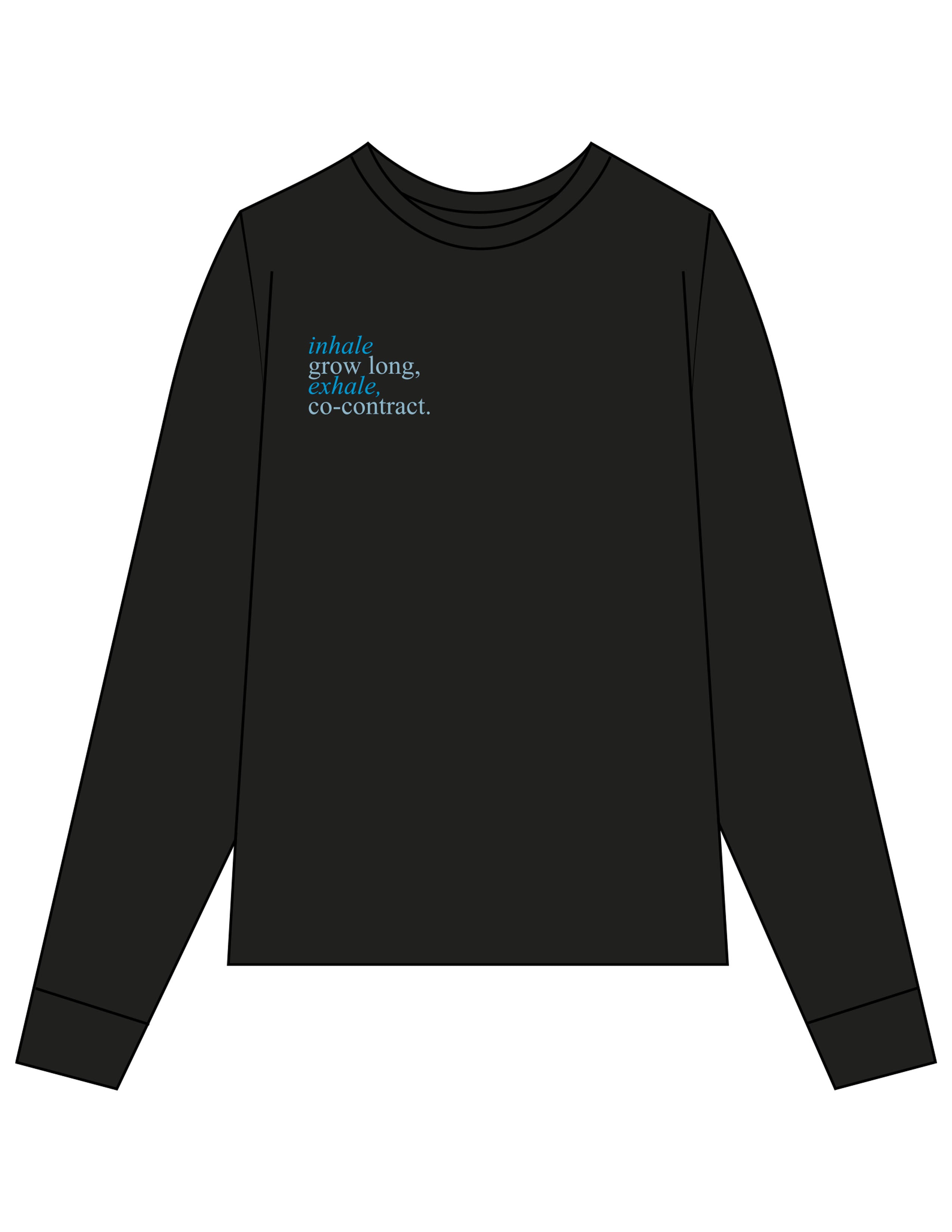 The Womens Long Sleeve - Black - Reforming Foundations - Right Chest Stacked & Back Stacked - Printed - Full Color