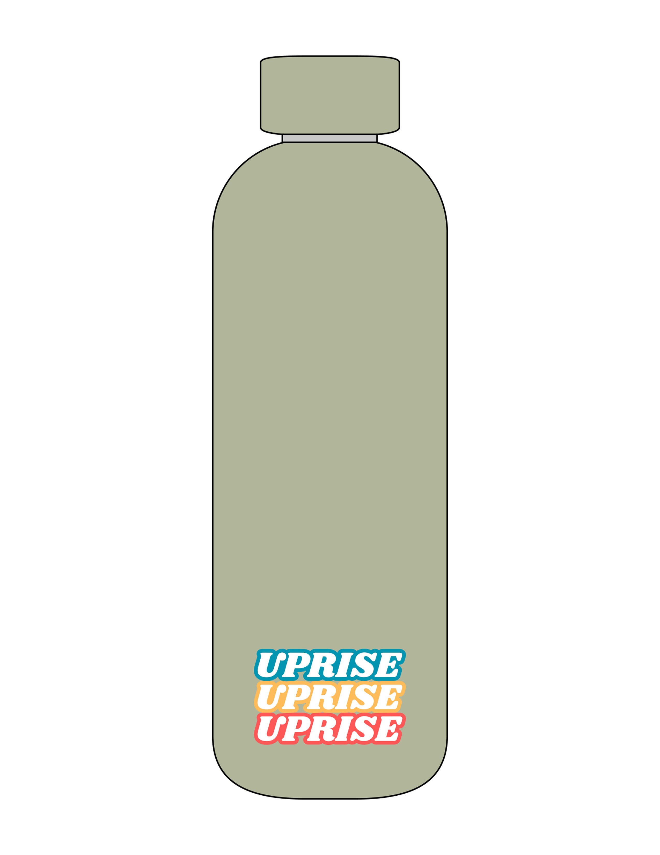 The Water Bottle - Pistachio - Uprise Hot Yoga - Front Stacked - Printed - Full Color