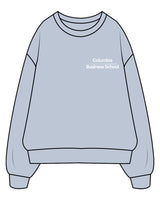 The Mens Crewneck - Powder - CBS - Left Chest Stacked & Back Center Stacked - White