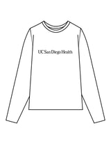 The Womens Long Sleeve - White - UCSD Health - Center Chest & Full Back "TRUST" - Black