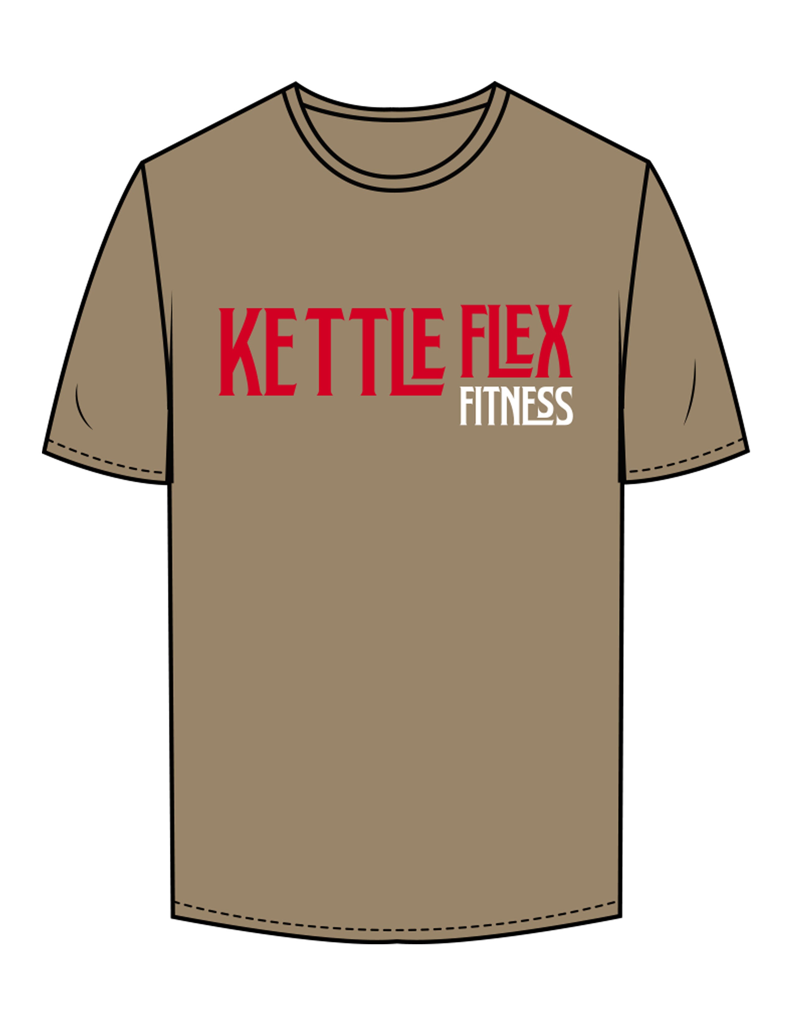The Mens Tee - Sand - KettleFlex - Center Chest & Back Stacked - Printed - Full Color