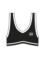 The Piped Bra - Black - TML - Left Chest & Center Back - Printed - White