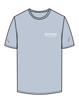 The Mens Tee - Powder - Zenwise - Left Chest Stacked - Printed - White