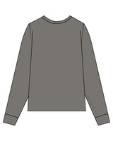 The Womens Heavyweight Long Sleeve - Washed Gray - Chi50 - Chest Stacked - Printed - Coral