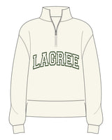 The Mens 1/4 Zip - Off White - D Lagree - Chest Arc & Back Stacked - Printed - Green