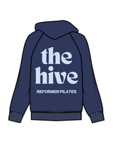 The Mens Hoodie - Cobalt - The Hive - Left Chest & Back Stacked - Printed - Baby Blue