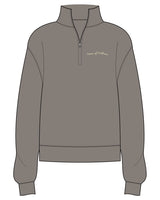 The Womens 1/4 Zip - Washed Gray - Activate House - Left Chest - Embroidered - Light Green