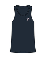 The Womens Full Length Tank - Navy - Viva Lagree - Left Chest & Center Back - Printed - Pink