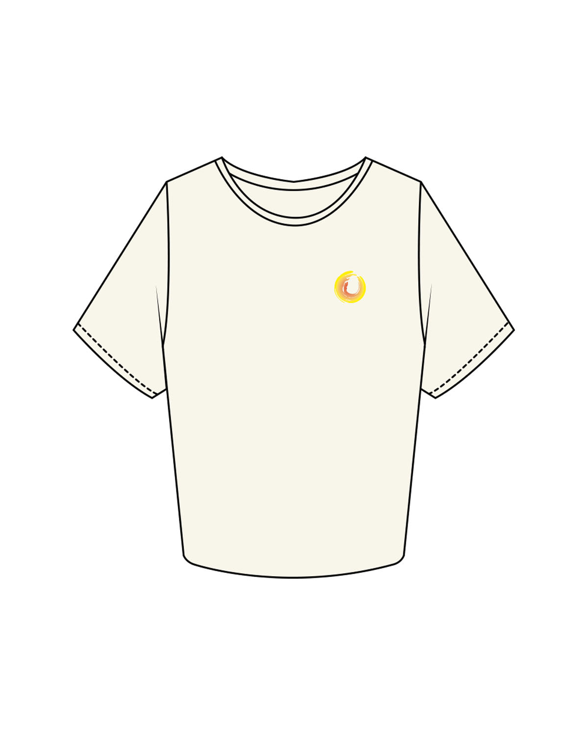 The Crop Tee - Off White - Scorch Fitness - Left Chest & Back Bottom Right - Embroidered - Full Color