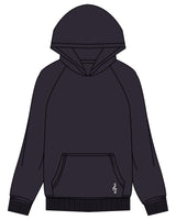 The Mens Hoodie - Ink - SOUL YOGA - Front Bottom Left - Embroidered - Off White