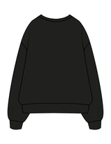 The Mens Crewneck - Black - Vintage Pour - Upper Chest Initials & Right Wrist - Embroidered - White