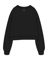 The Studio Crop - Black - Clearly Pilates - Center Chest Filler Box & Center Back Neckline - Printed - Bone