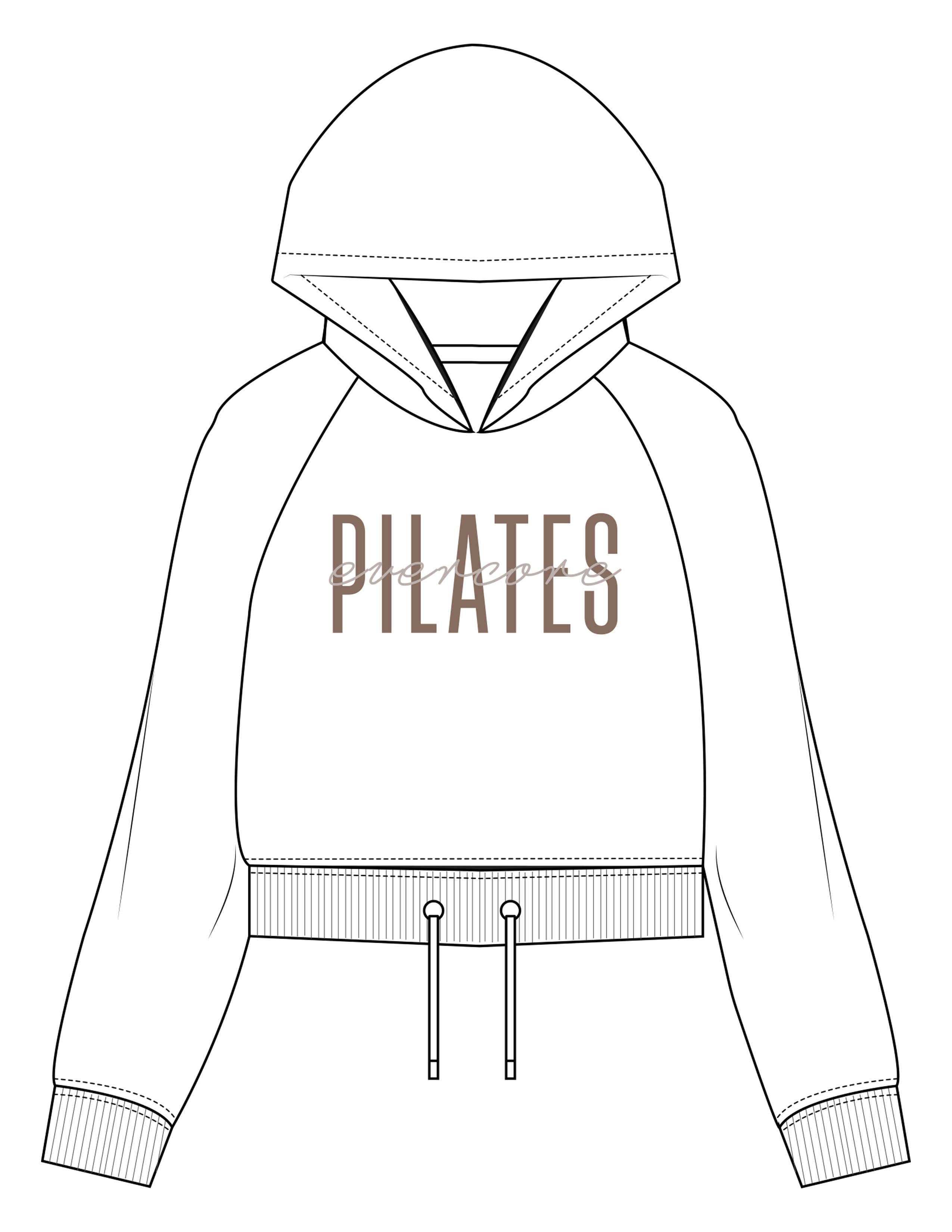 The Cropped Drawstring Hoodie - White - EVERCORE - Center Chest - Printed - Full Color