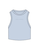 The Ribbed Crop Tank - Powder - Coastal Movement - Center Chest - Embroidered - Tone on Tone