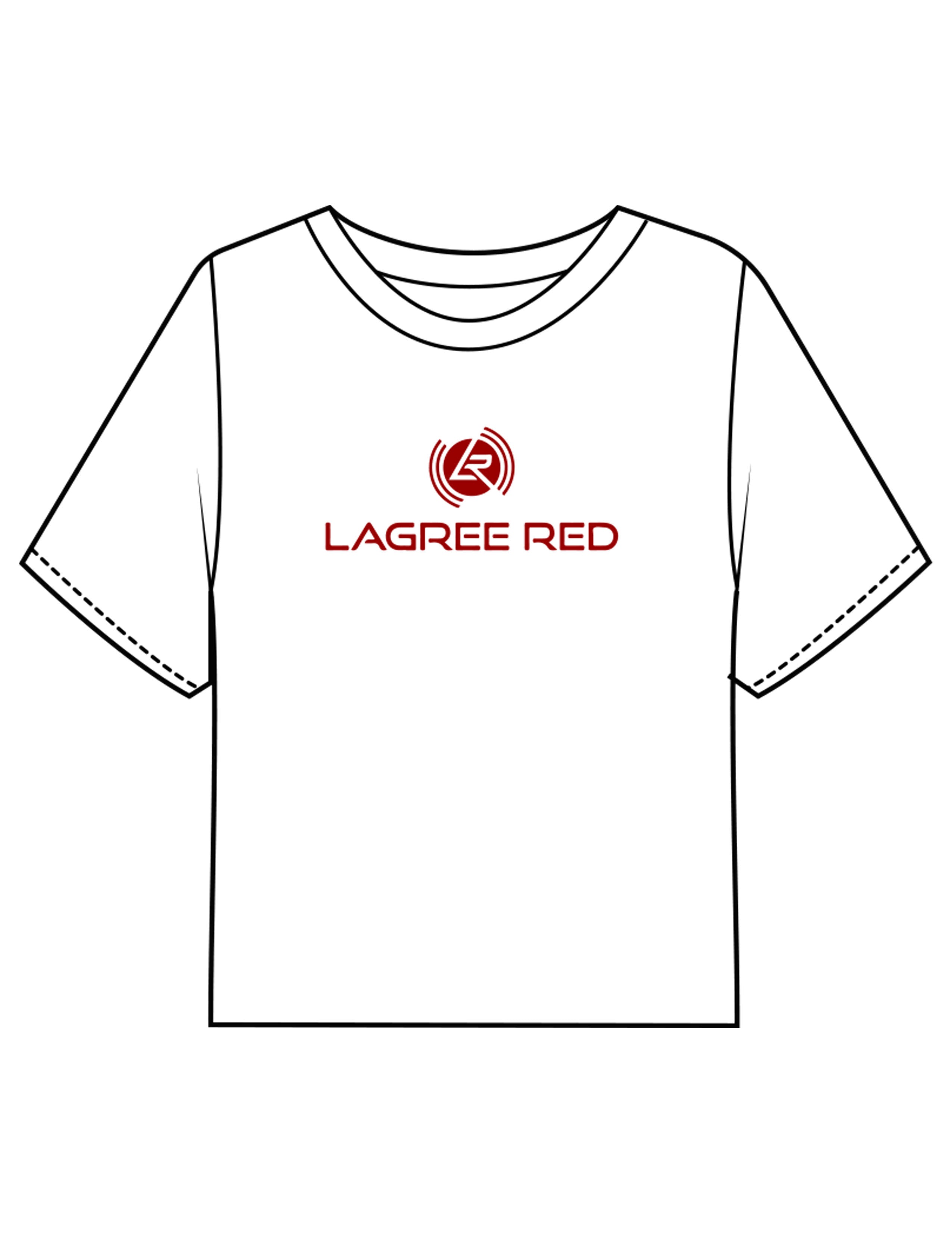 The Boxy Crop Tee - White - Lagree Red - Center Chest Stacked - Printed - Red