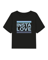 The Boxy Crop Tee - Black - Instaphysiques - Center Chest Stacked - Full Color